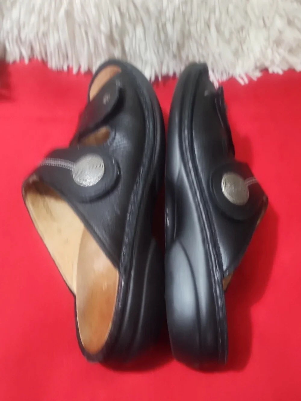 Finn Comfort Sansibar_s Black Slide Sandals with Adjustable Straps